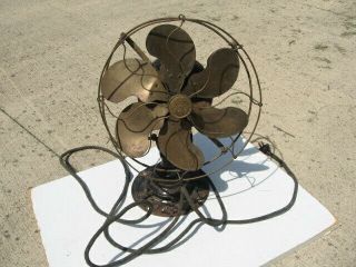 Antique Emerson Electric Fan Type 16666 No.  187267 Brass? Blades & Cage 18 ".
