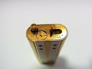 Cartier Paris Gas Lighter Oval Santos Two - tone Gold Silver Swiss Made 8