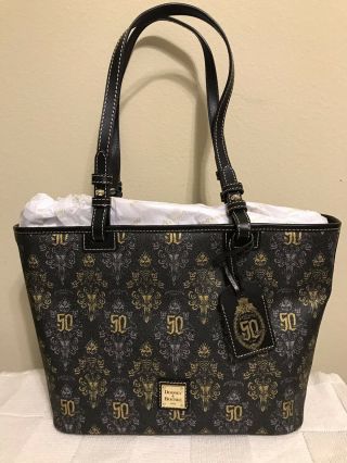 W Tag Disney Haunted Mansion 50th Anniversary Exclusive Dooney & Bourke Tote