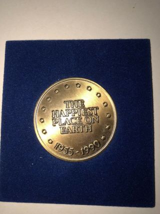 DISNEYLAND 35 YEARS OF MAGIC Bronze Coin HAPPIEST PLACE ON EARTH 1955 - 1990 3