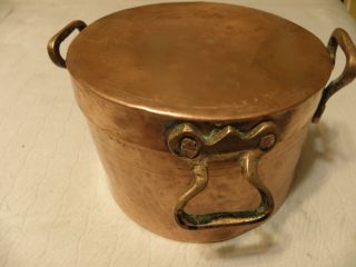 Vintage/antique Hammered Copper Stockpot Or Pomme Anna