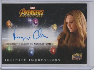 Elizabeth Olsen 2018 Ud Marvel Avengers Infinity War Auto Autograph Ii - Eo