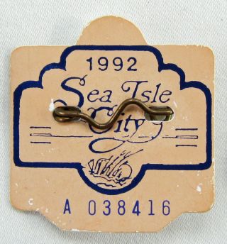 1992 Sea Isle City,  Nj Seasonal Beach Tag / Badge