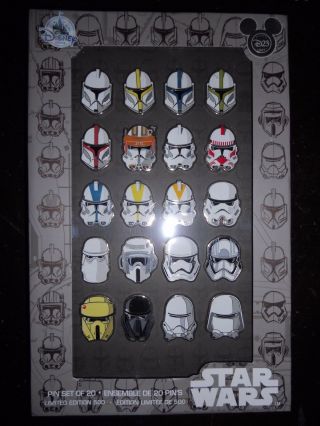 Disney D23 2017 Expo Exclusive Star Wars Storm Trooper Helmet 20 Pin Set Le 500