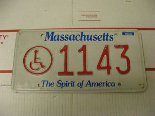 Massachusetts Ma License Plate 1143 Handicapped The Spirit Of America