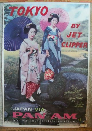 Vintage “tokyo By Jet Clipper” Pan Am Travel Poster