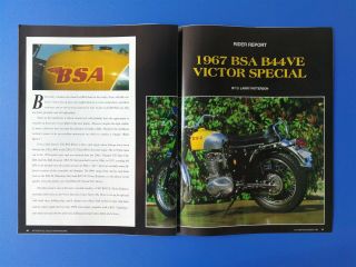 1967 Bsa B44ve Victor Special Motorcycle - 5 Page Article