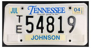 Tennessee 2004 Trailer License Plate Te - 54819 Johnson County