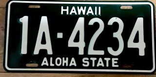 1961 - 1968 Hawaii License Plate 1a 4234