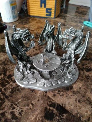2001 Rawcliffe Pewter Dragon The Cheaters Collectible Playing Poker 1111072