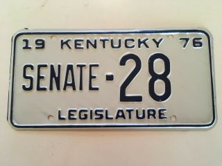 1976 Kentucky Senate License Plate " Vg " Senator Political Legislature