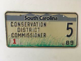 1989 South Carolina Conservation District Low Number One Single Digit 5 Graphic