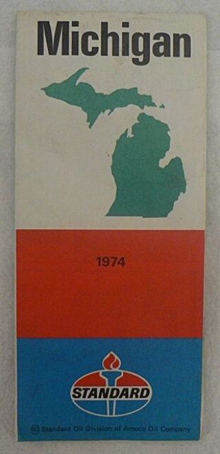 Standard Oil Company Michigan State Road Map 1974