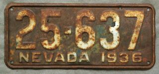 Nevada.  1936.  License Plate.
