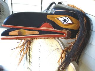 Northwest Coast Native Art Large Raven Mask Sculpture