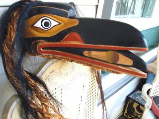Northwest Coast Native Art large Raven mask sculpture 2
