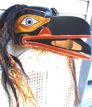 Northwest Coast Native Art large Raven mask sculpture 4