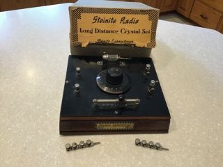 Vintage 1920’s “steinite” Crystal Radio Receiver In Orig.  Box