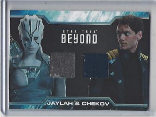 Star Trek Beyond Movie Jahlah & Chekov Dual Relic Dc5 Boutella Yelchin