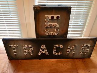 Rare 5 Tracks Railroad Crossing Sign With Cat Eyes Reflectors & Brackets Huge