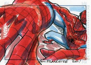 Marvel Universe 2011 - Color Sketch Card By Commodore - Spider - Man