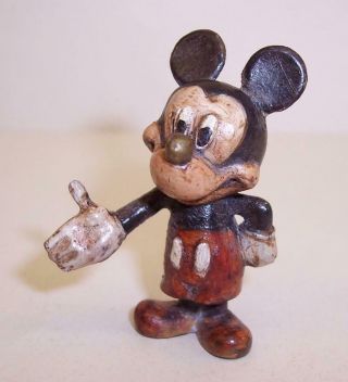 Rare Vintage/antique Mickey Mouse Cold Painted Bronze Miniature Austrian