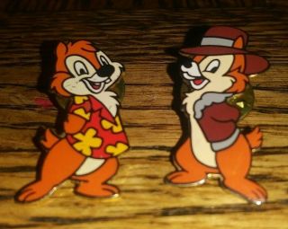 2pc Set Wdw Walt Disney World Chip & Dale Collectible Pins Authentic Rare