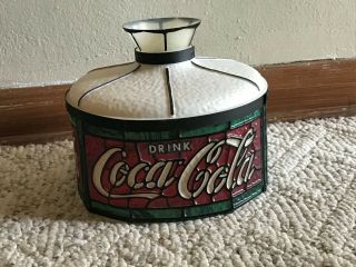 Vintage Coca - Cola Plastic Lamp Shade 8 " Diameter 7 " Tall
