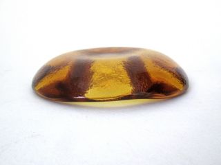 Vtg Imperial Mid Century Modern Amber Art Slag Glass Form Abstract Ashtray 3
