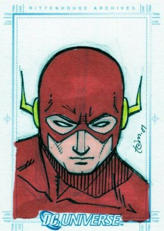 Dc Universe / Legacy Color Sketch Card By Tom Nguyen - The Flash