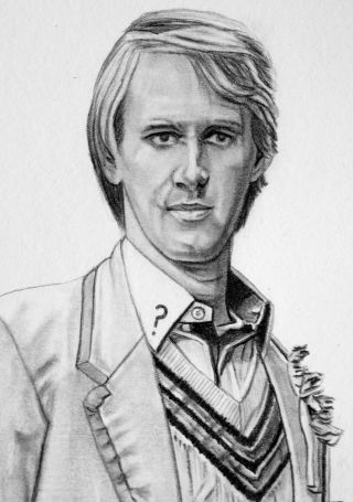 Aceo Sketch Card Doctor Who Peter Davison