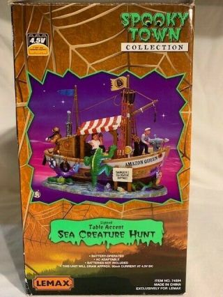RARE Lemax Lighted SEA CREATURE HUNT Spooky Town Halloween 74594 4