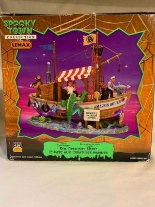 RARE Lemax Lighted SEA CREATURE HUNT Spooky Town Halloween 74594 5