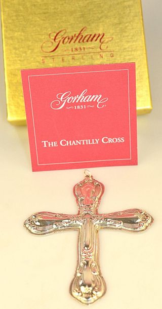 Vintage Gorham Sterling Silver 1998 Chantilly Cross Christmas Ornament Orig.  Box