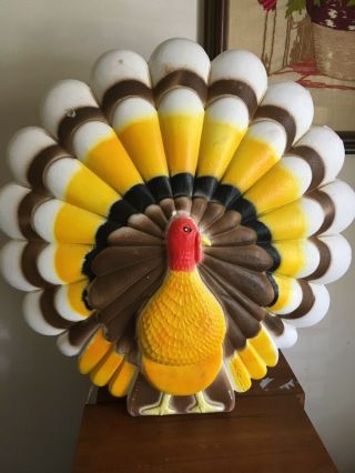 Vtg Union Thanksgiving Fall Holiday Turkey Blow Mold 20 
