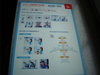 Air Belgium A340 - 300 Safety Card