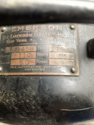 Emerson brass 6 bladed oscillating fan Type 24666 3 Speed 5