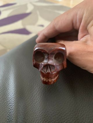 Vintage Hand Carved Skull Pipe