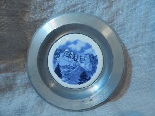 Vintage Mount Rushmore Petwer Dish / Ashtray American Art China 6 "