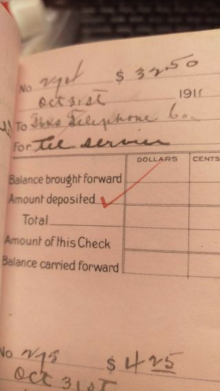 Alaska 1911 Bank Account Register Booklet has entry for milk for Chas Hinckley 8