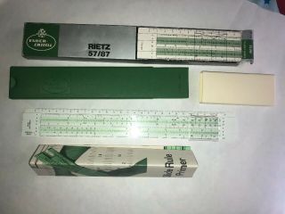 Vntage Faber Castell Rietz 57/87 Slide Rule With Case Germany