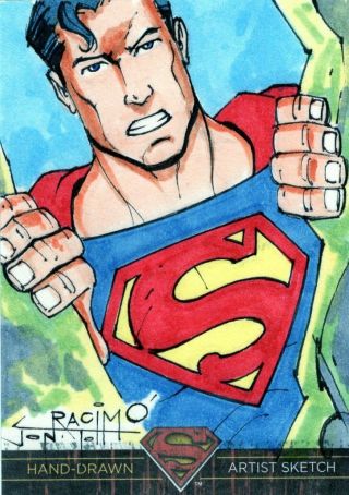 Dc Comics Superman: The Legend Color Sketch Card By Racimo - Superman