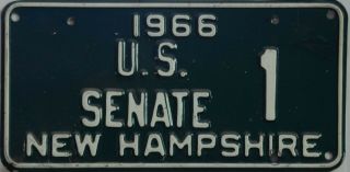 Hampshire License Plate Nh Tag U.  S.  Senate 1 Rare