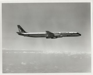 Large Vintage Photo - Seaboard World Airlines Dc - 8 N8631 In - Flight