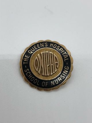 10k Yellow Gold Queen’s Hospital School Of Nursing Onipaa 1953 Pin Hawaii