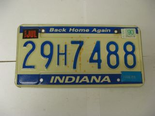 1990 90 Indiana In License Plate Hamilton County 29h7488