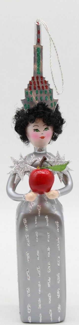 Christopher Radko Silver " Miss Manhattan " Glass Ornaments