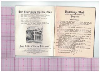 Booklet of Homes Pilgrimage Garden Club Natchez,  Mississippi 1937 Tour 5