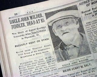 Uncle John Wilder Fiddler Death & Charles Lindbergh Nanking China 1931 Newspaper