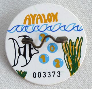 2012 Avalon Nj Seasonal Beach Tag / Badge